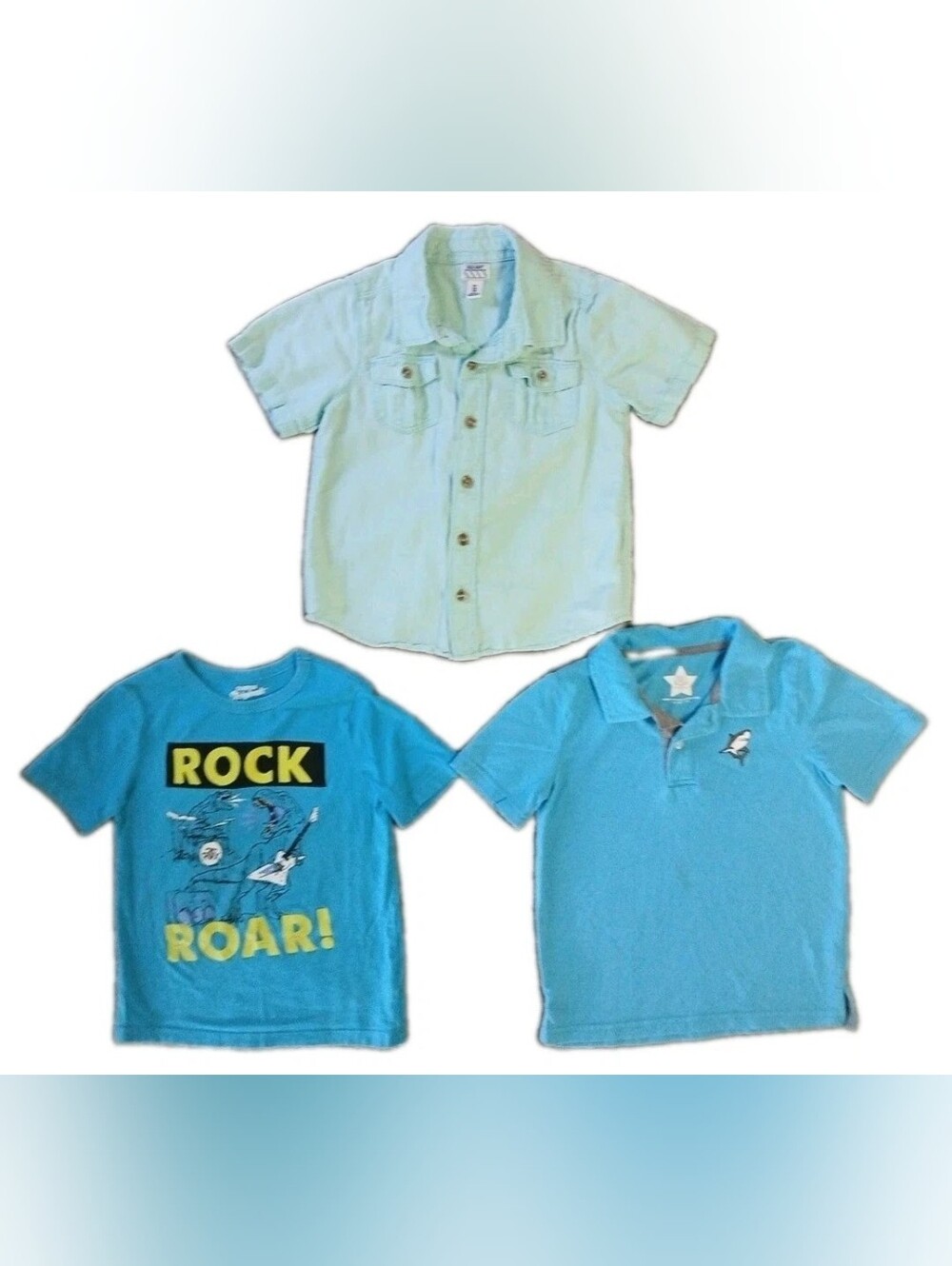 Osh Kosh, Old Navy, Garanimals Boy's Size 5T Bundle Of 3 Shirts Blue Green